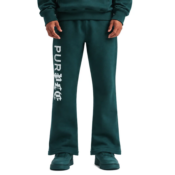 HALF & HALF FLARED PANTS GREEN Designers Closet