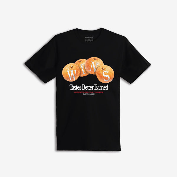 OUTRANK OR3829T Tastes better earned tee BLK BLK / M Designers Closet