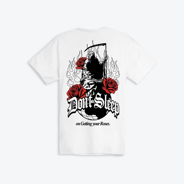 OUTRANK OR4007T Don't Sleep on Getting Roses Tee WHT / S Designers Closet
