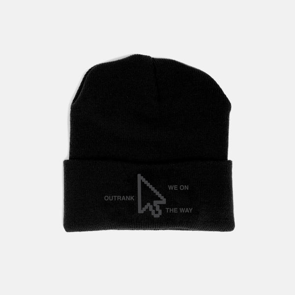 OUTRANK ORH730B "We On The Way" Beanie BLK / OS Designers Closet