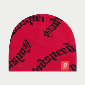 GOD SPEED OG Logo Beanie Hat RED / OS Designers Closet