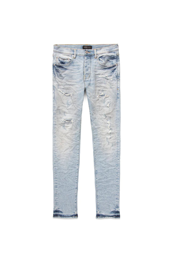 Purple Brand Jeans White Heavy Repair With Plaid Patch P001