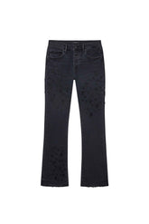 PURPLE BRAND P004-BEMF126 BEADED MONOGRAM FLARER BM