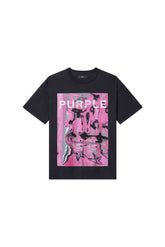 PURPLE BRAND P101-TBSD126 TEXTURED INSIDE OUT TEE BLK