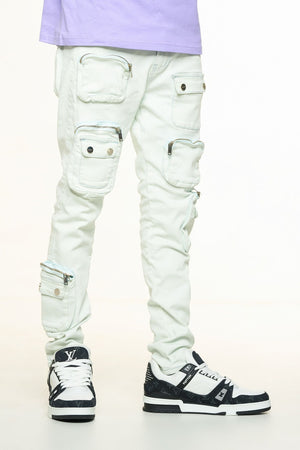 PHEELINGS PH-SS24-89 Lucid Dreams Cargo Skinny Deni (FADED LIGHT BLUE)  Designers Closet