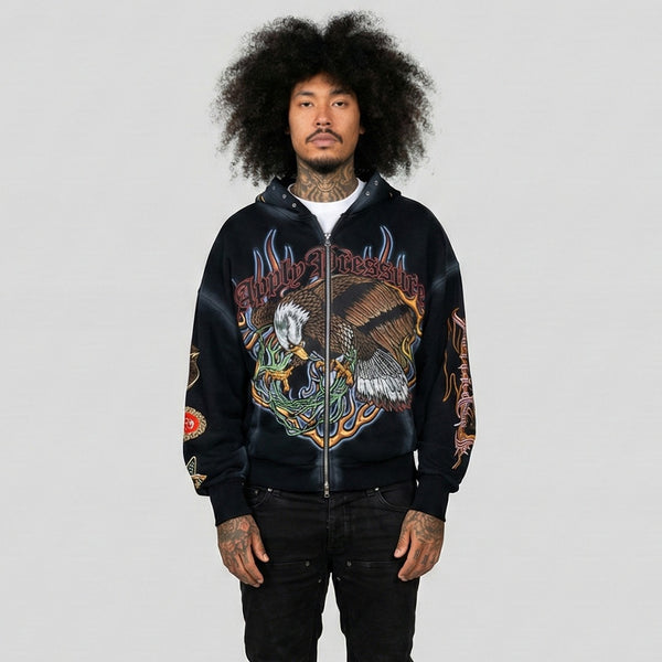 PARADISE LOST PL00790 NO PRESSURE NO GLORY HOODIE BLACK S / BLACK Designers Closet