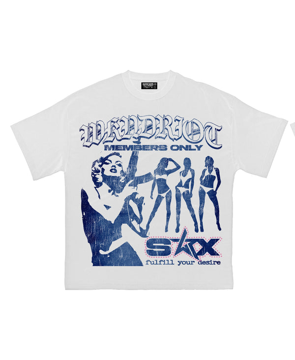WKND RIOT SEX SEX W/ PINK RHINESTONES WHT