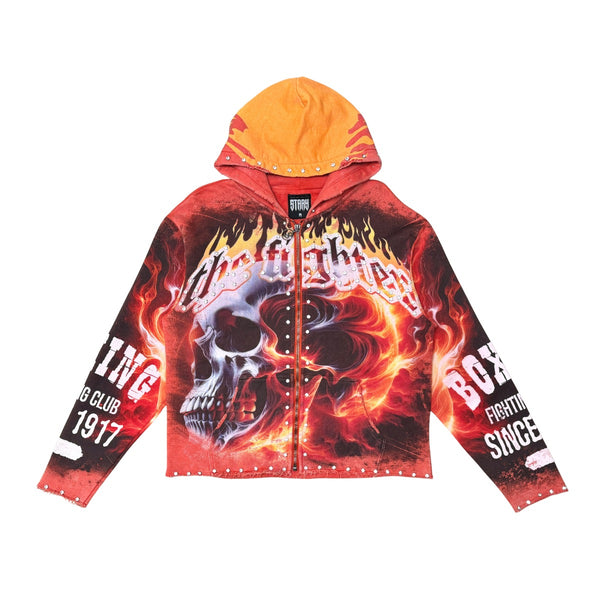 STRAY ST1602-RUS THE FIGHTER FULL ZIP HOODIE RUST RUST / S Designers Closet
