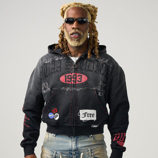 DUAA STAMP STAMP HOODIE Black