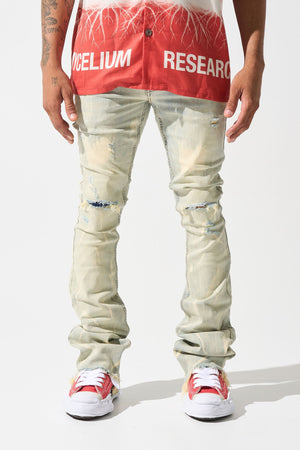 SERENEDE SU-2 Sulfur Stacked Jeans