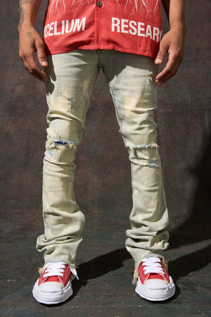 SERENEDE SU-2 Sulfur Stacked Jeans