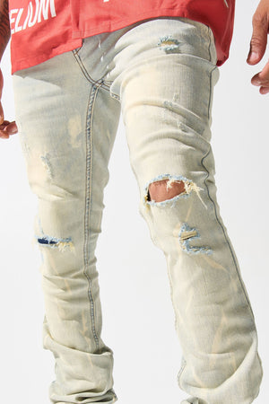 SERENEDE SU-2 Sulfur Stacked Jeans