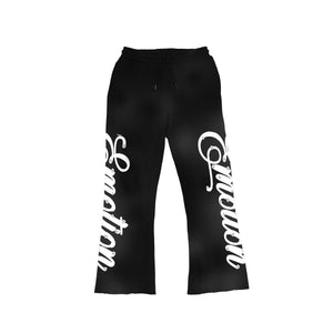 MIXED EMOTION "Signature" Flared Sweat Pants BLACK / XS Designers Closet