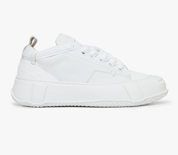 VALABASAS VLBS-100LOW-WHITE Vision White Leather Low Top WHITE / 7 Designers Closet