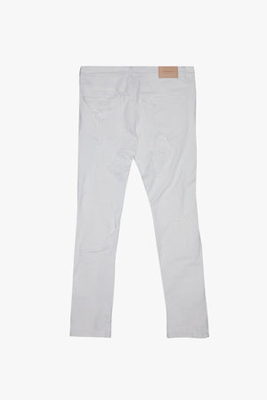 VALABASAS VLBS23101623-1 Tearaway White Skinny Jeans Designers Closet