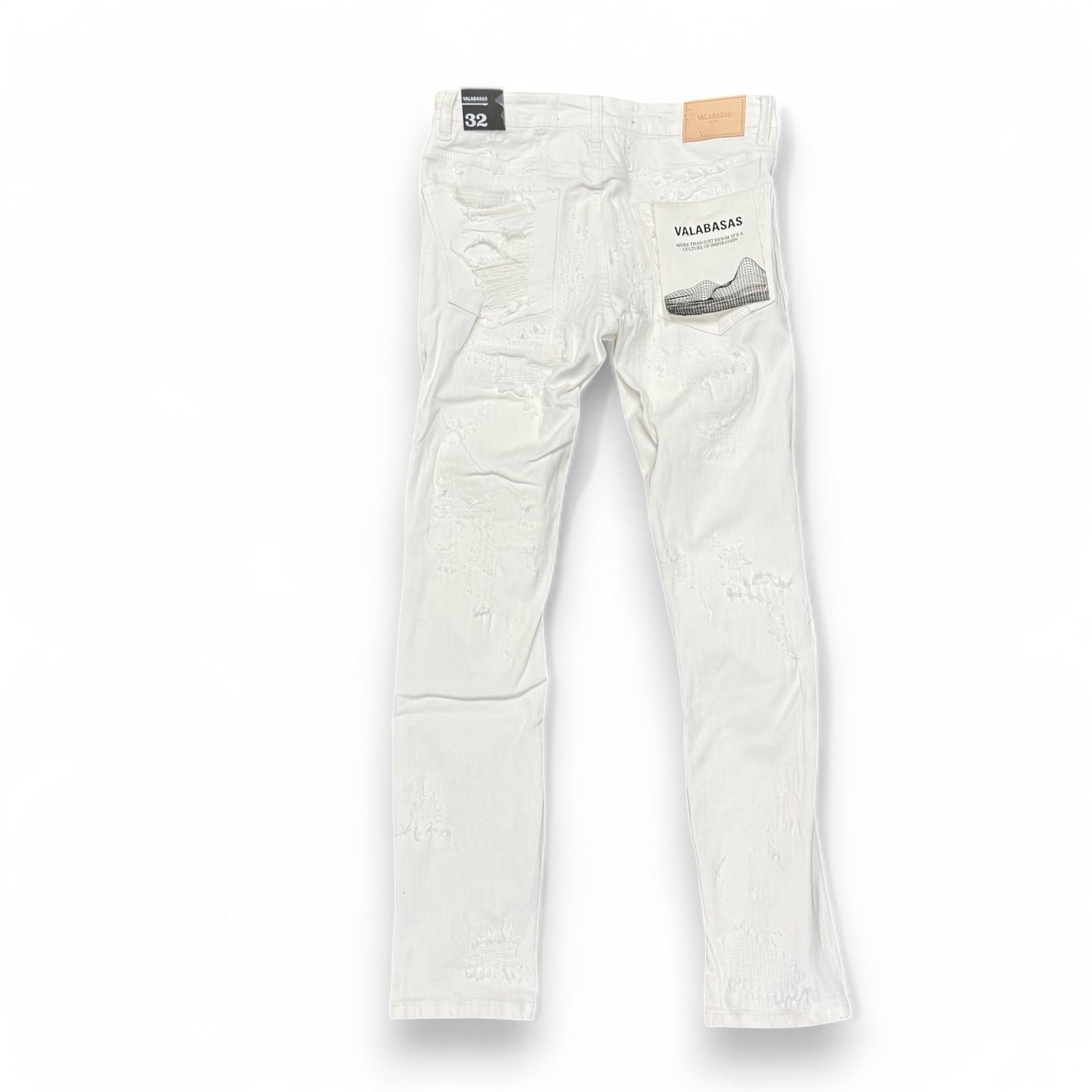Valabasas Jeans White Jeans With Flames FLAME