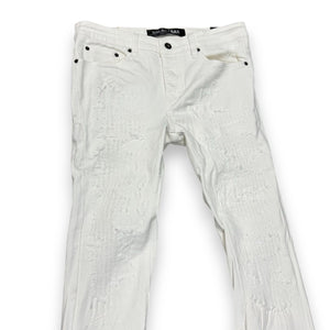 VALABASAS VLBS23101623-1 Tearaway White Skinny Jeans Designers Closet