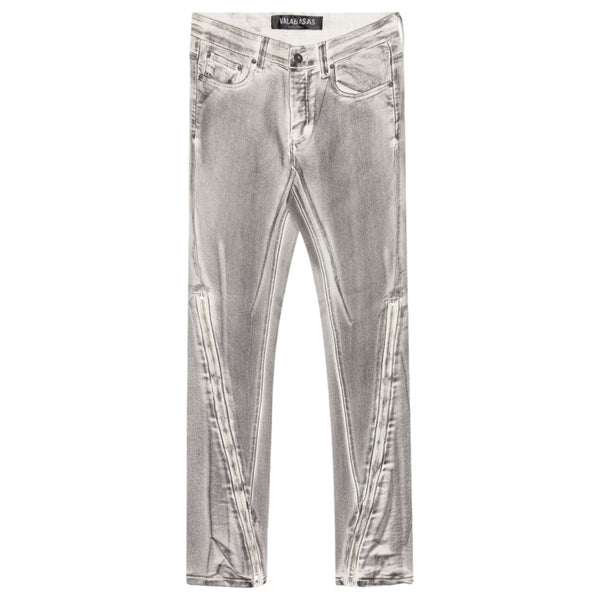 VALABASAS VLBS-VJ2-1005-1 Runner White Grey Skinny Denim