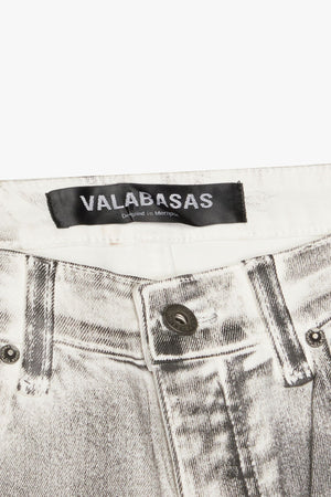 VALABASAS VLBS-VJ2-1005-1 Runner White Grey Skinny Denim