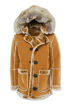 JORDAN CRAIG 91620 Denali Shearling Coat Jacket COGNAC / S Designers Closet