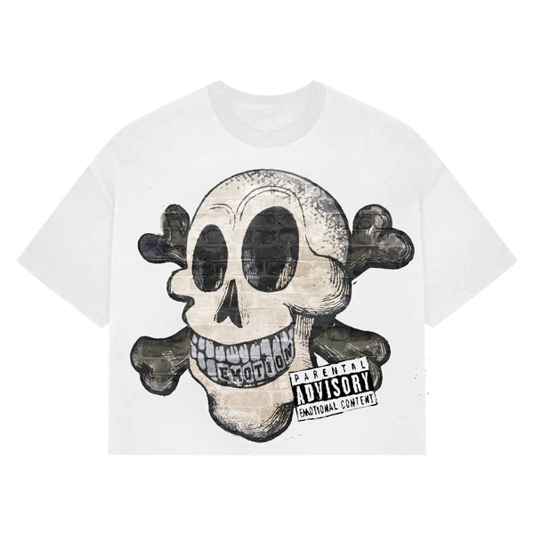 MIXED EMOTION "Cartoon" Cropped Tee WHITE / S Designers Closet