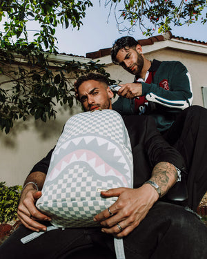 SPRAYGROUND 910B7662NSZ-1 KNIT SHARKS IN PARIS IN CREAM DLX Backpack Designers Closet