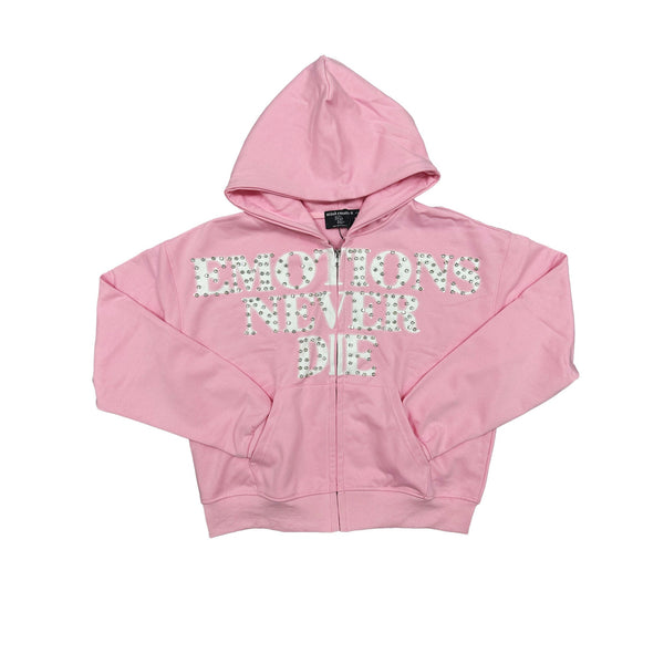 MIXED EMOTION PINK 'END' RHINSTONE Hoodie PINK PINK / S Designers Closet