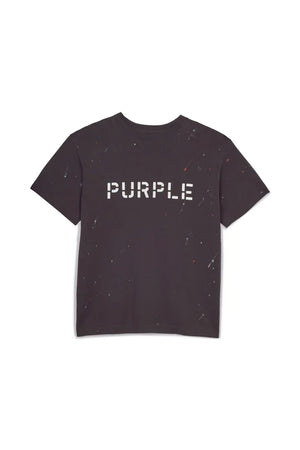 PURPLE BRAND P104-JBSP222 JERSEY BLACK STENCIL P S/S Designers Closet