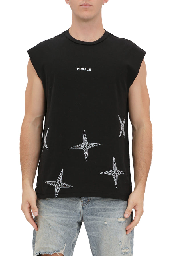 PURPLE BRAND P103-TBES325 TEXTURED JERSEY Sleeveless