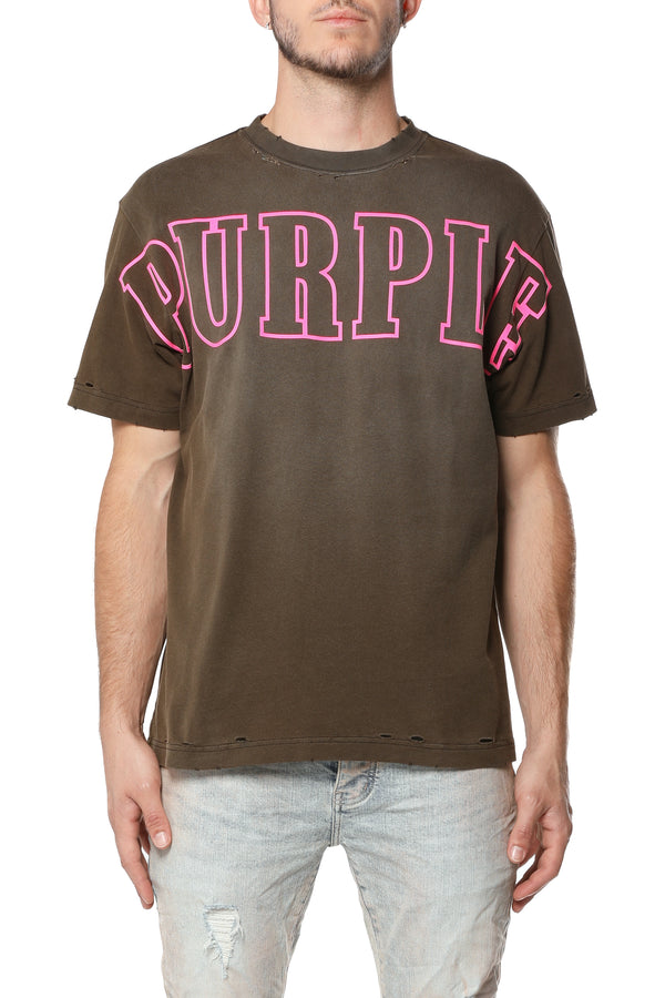 Purple Brand Mens HWT Jersey Crew Neck T-Shirt Designers Closet