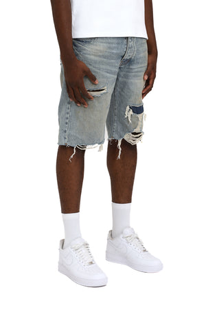 PURPLE BRAND P059-FRPS325 FAROS RIP PATCHED Shorts Designers Closet