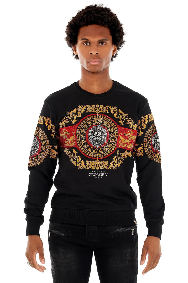 GEORGE V GV2322 GEORGE V CREWNECK - Lion BLK/RD / S Designers Closet