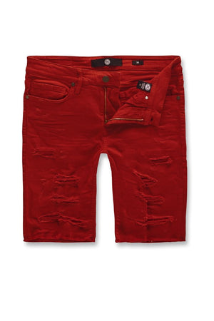 JORDAN CRAIG J3147S ORTLEY TWILL Shredded Shorts RED / 32 Designers Closet
