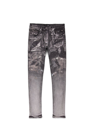 PURPLE BRAND P001-GRHG422 GREY HOLOGRAPHIC GRADIENT Low Rise Skinny Jeans  Designers Closet