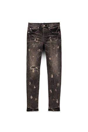 PURPLE BRAND P001-VBAB123 P001 Low Rise Skinny Jean Vintage Black Acid Bleach  Designers Closet