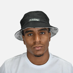 PAPER PLANES 140005 Reversible Bucket Hat Black Sketch  Designers Closet