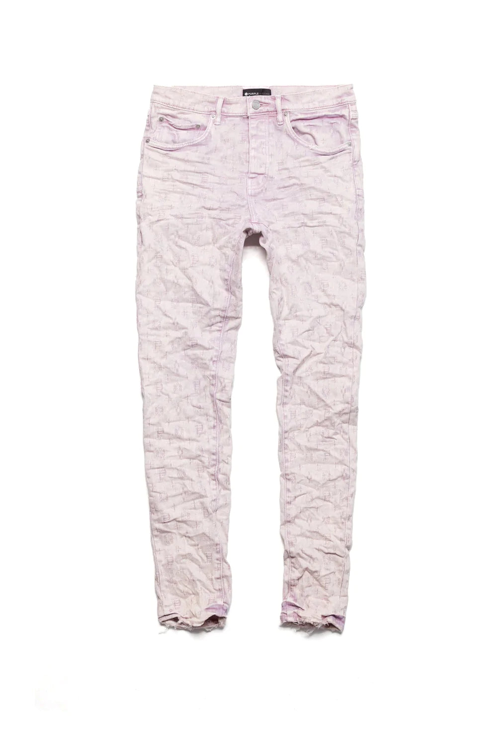 Purple Brand P001-LVJM322 Purple Brand Jeans P001 Low Rise Skinny Lavender Jacquard Monogram Pink / 30